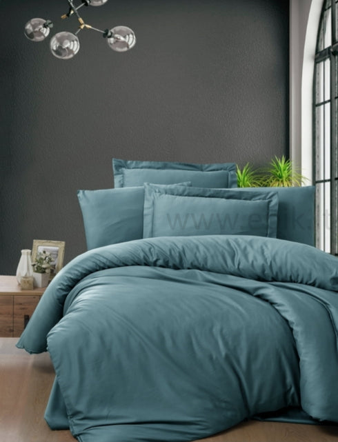 Vienspalvio Luxury satino patalynės komplektas "Snazzy Blue Stone", turkio spalvos